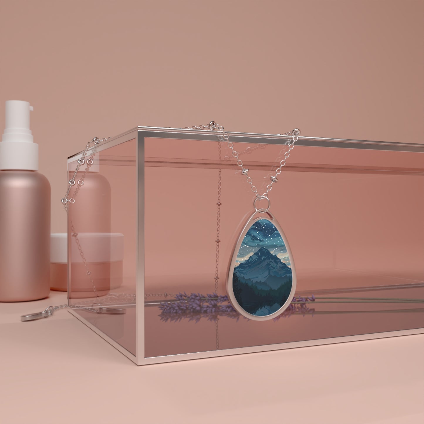 Midnight Mountains Oval Necklace