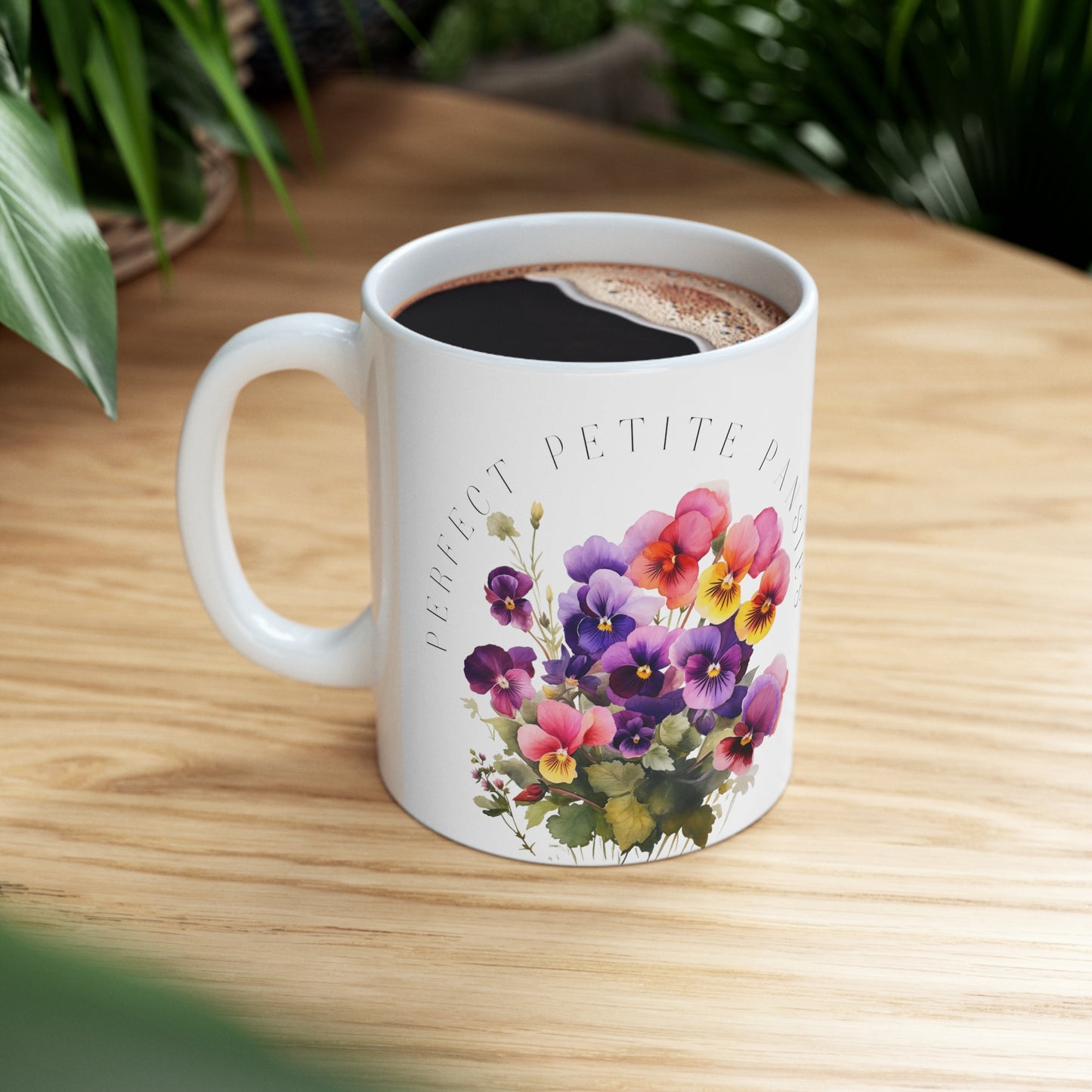 Perfect Petite Pansies Ceramic Mug