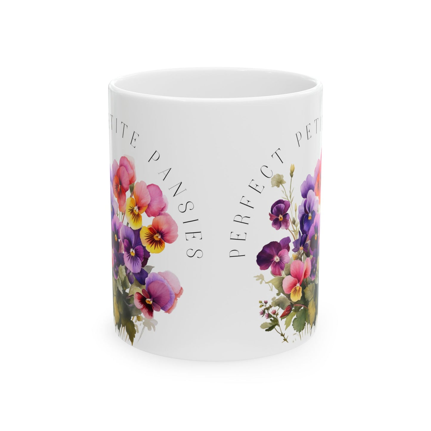 Perfect Petite Pansies Ceramic Mug