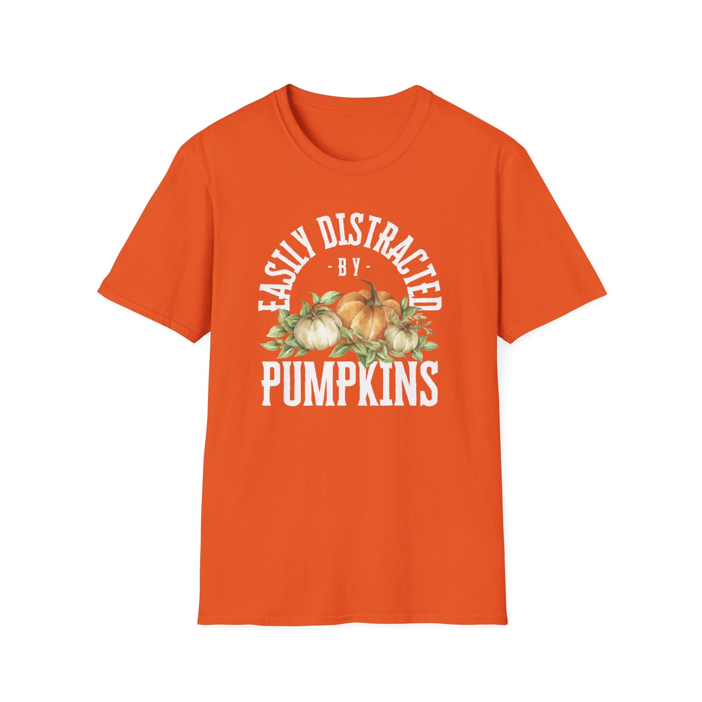 Easily Distracted by Pumpkins Unisex Softstyle Tee