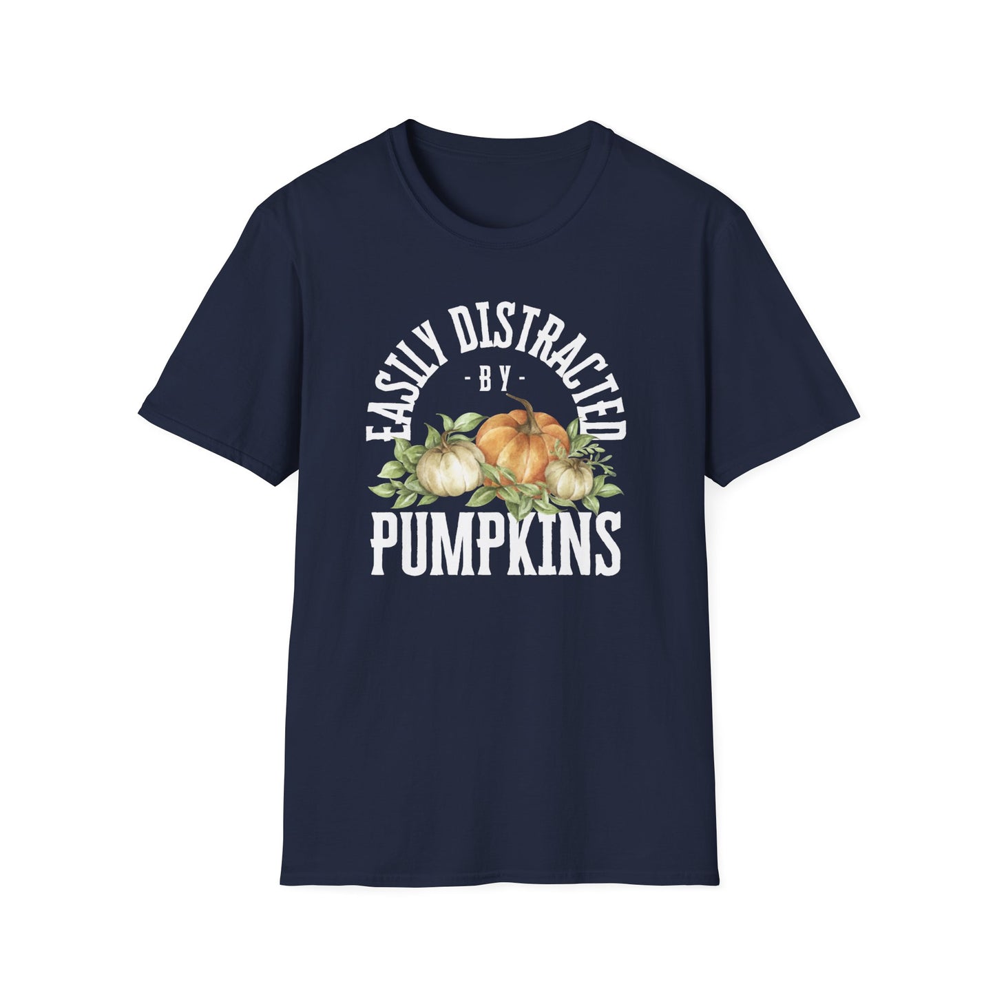 Easily Distracted by Pumpkins Unisex Softstyle Tee