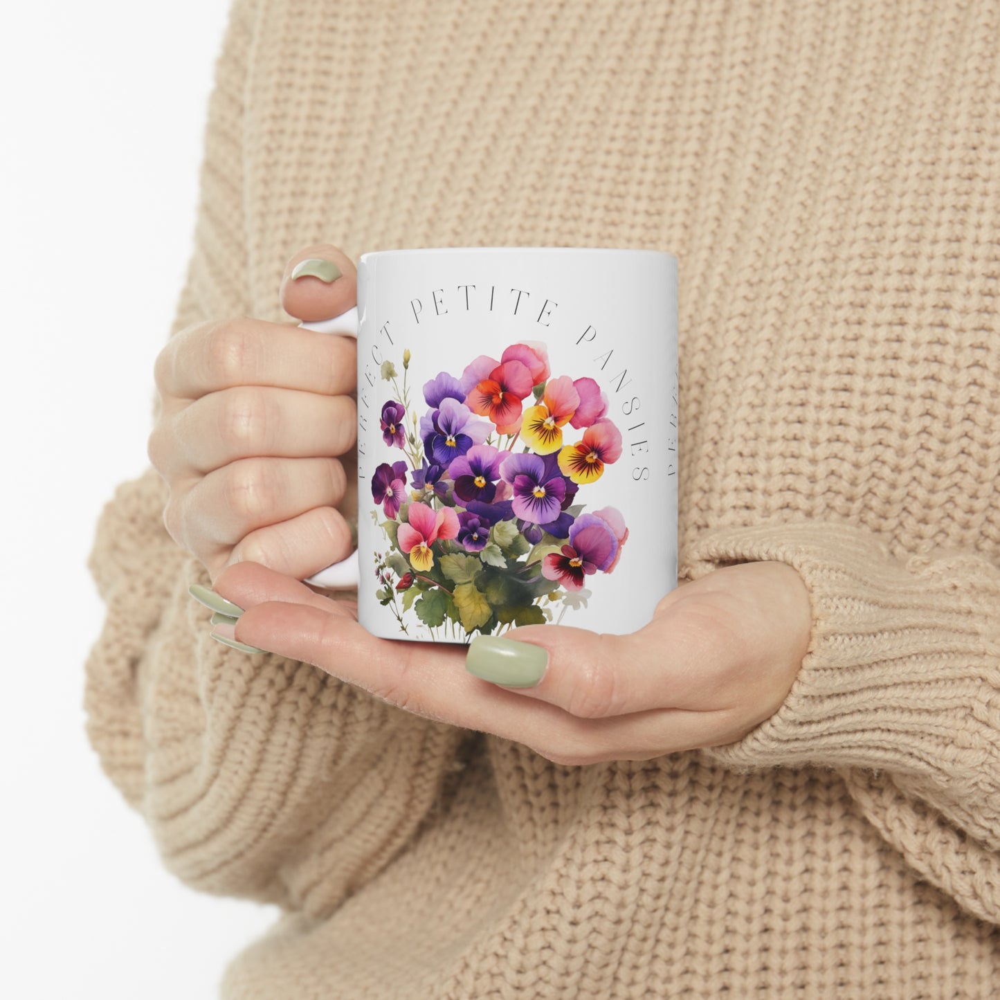 Perfect Petite Pansies Ceramic Mug