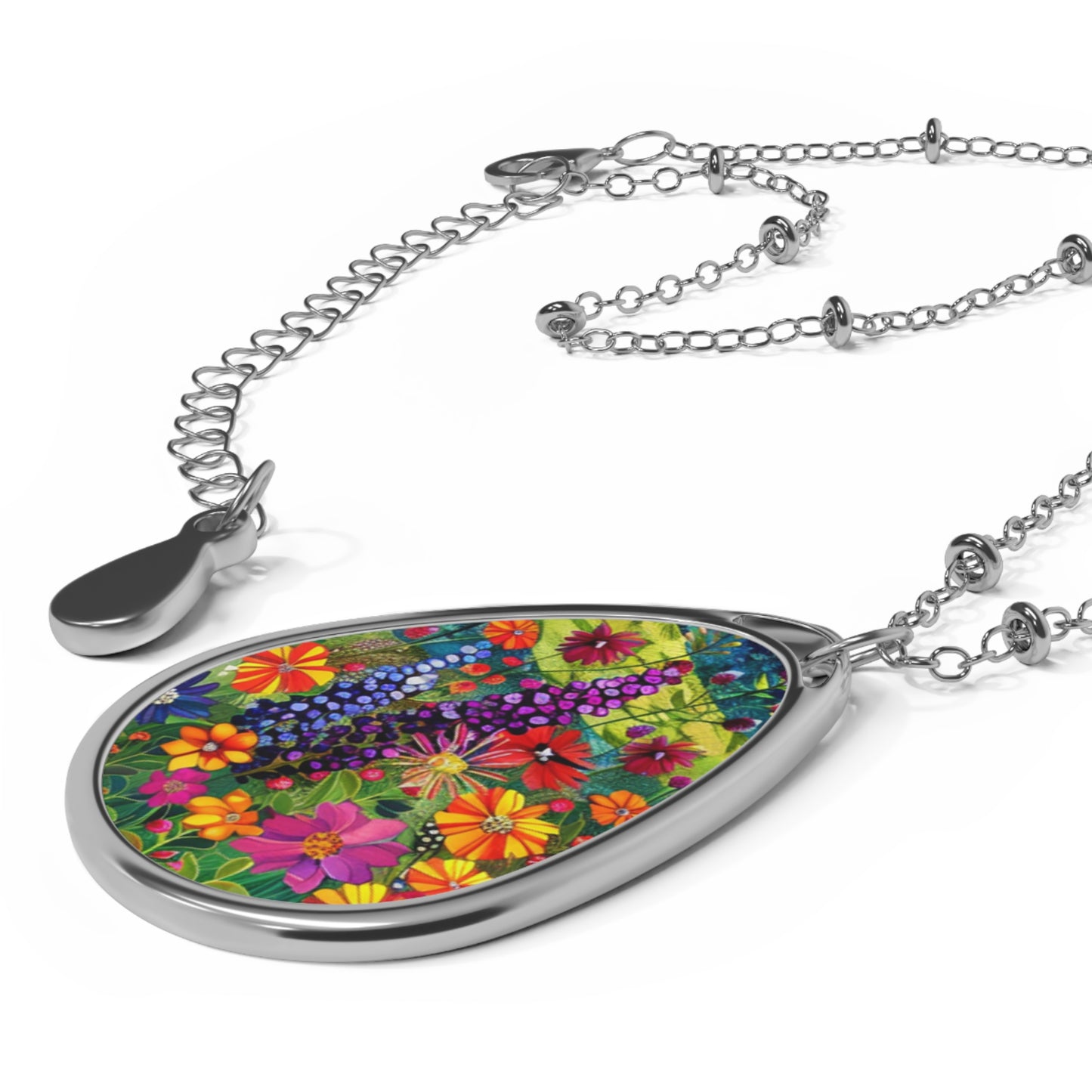 Wildflower Meadow Oval Necklace