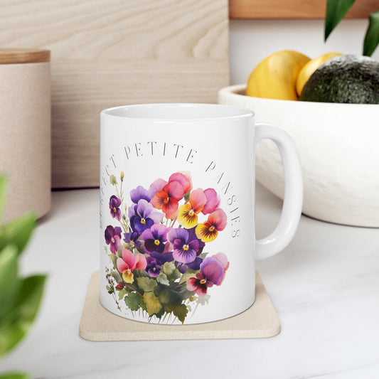 Perfect Petite Pansies Ceramic Mug