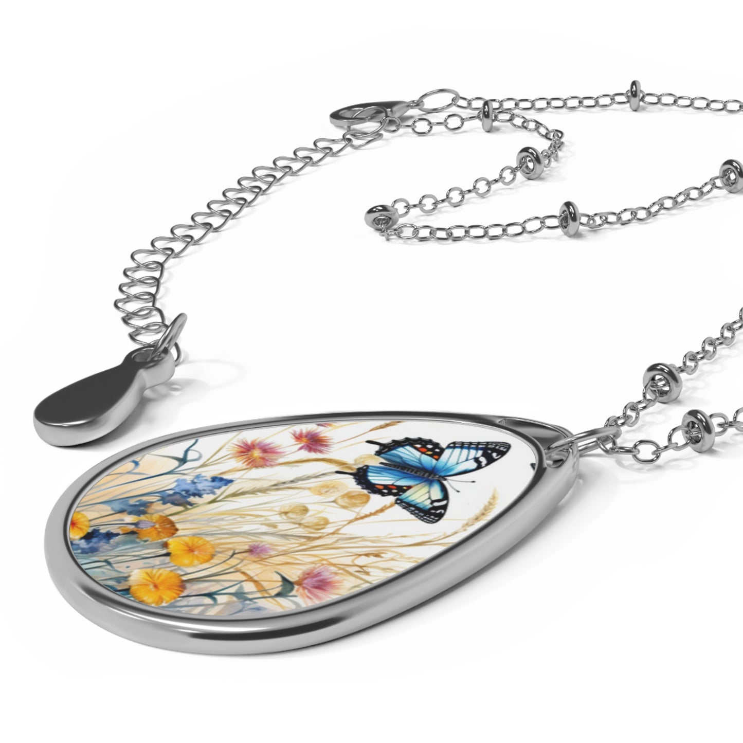 Butterfly Field Oval Necklace