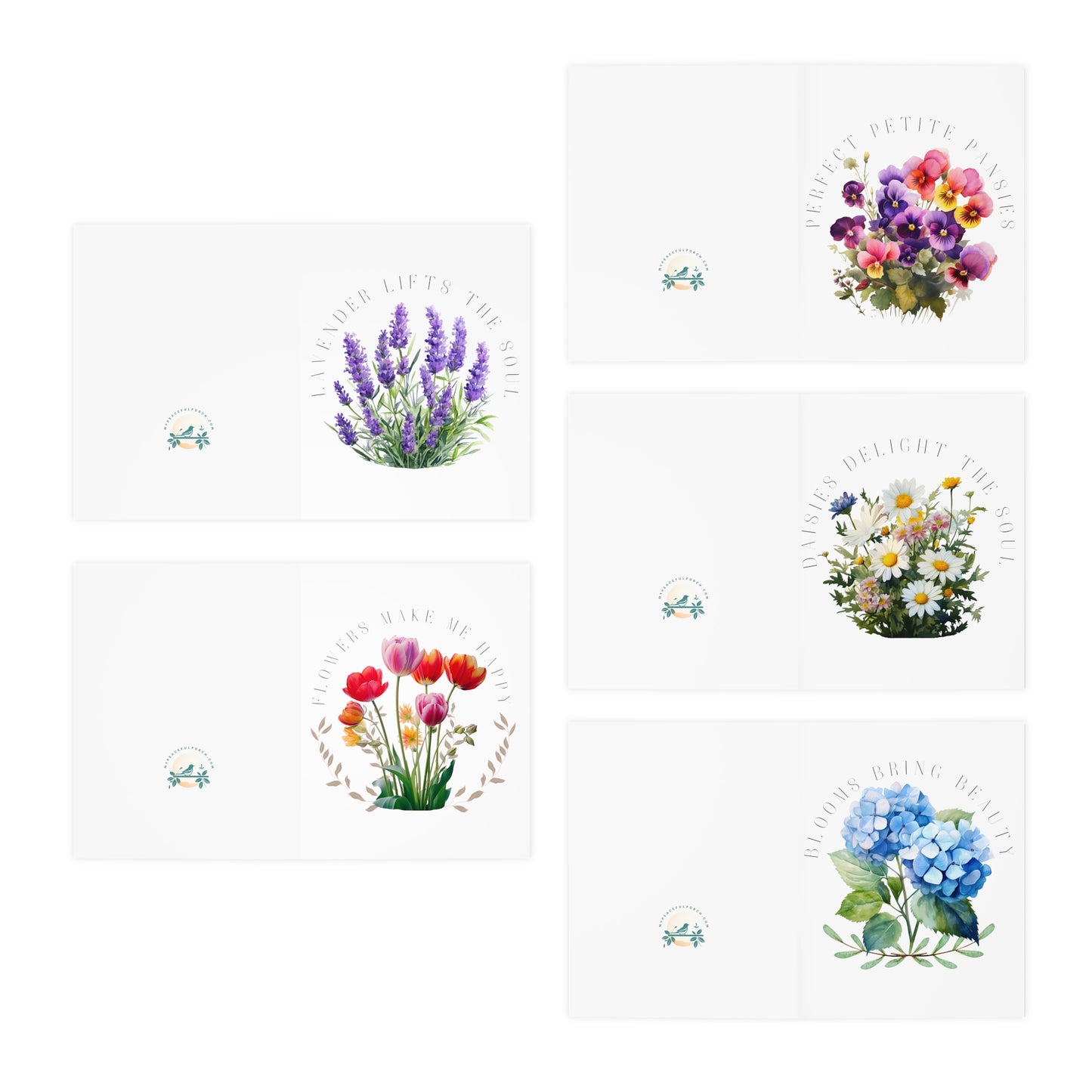 Flowers Make Me Happy Cards (5-Pack)