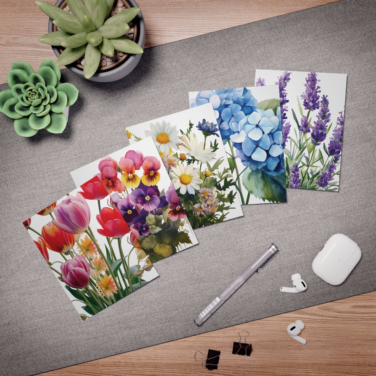 Floral Arrangement Greeting Cards (5-Pack)