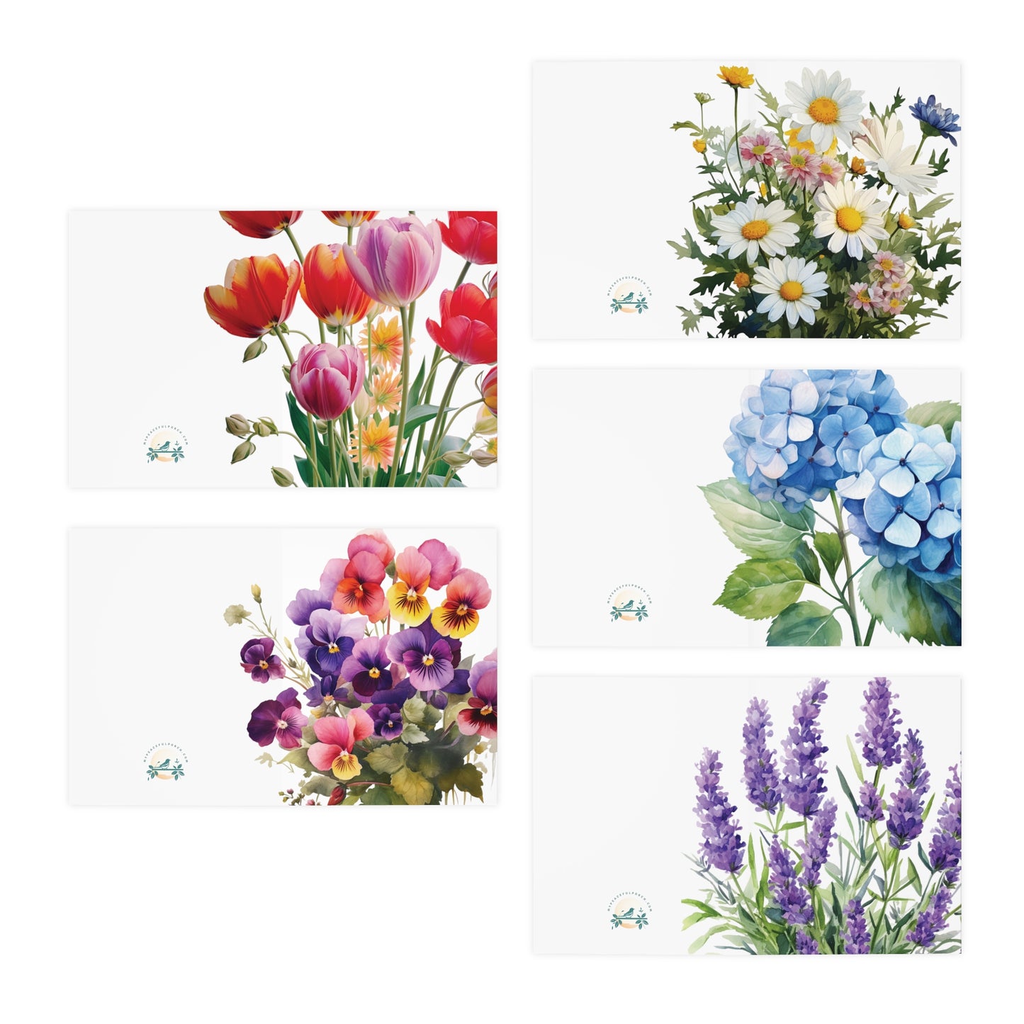 Floral Arrangement Greeting Cards (5-Pack)